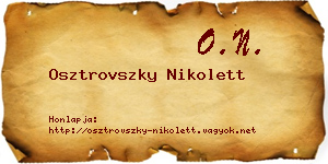 Osztrovszky Nikolett névjegykártya